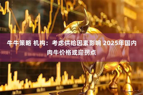 牛牛策略 机构：考虑供给因素影响 2025年国内肉牛价格或迎拐点